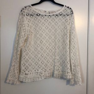 Lace bell sleeve top